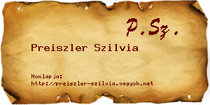 Preiszler Szilvia névjegykártya